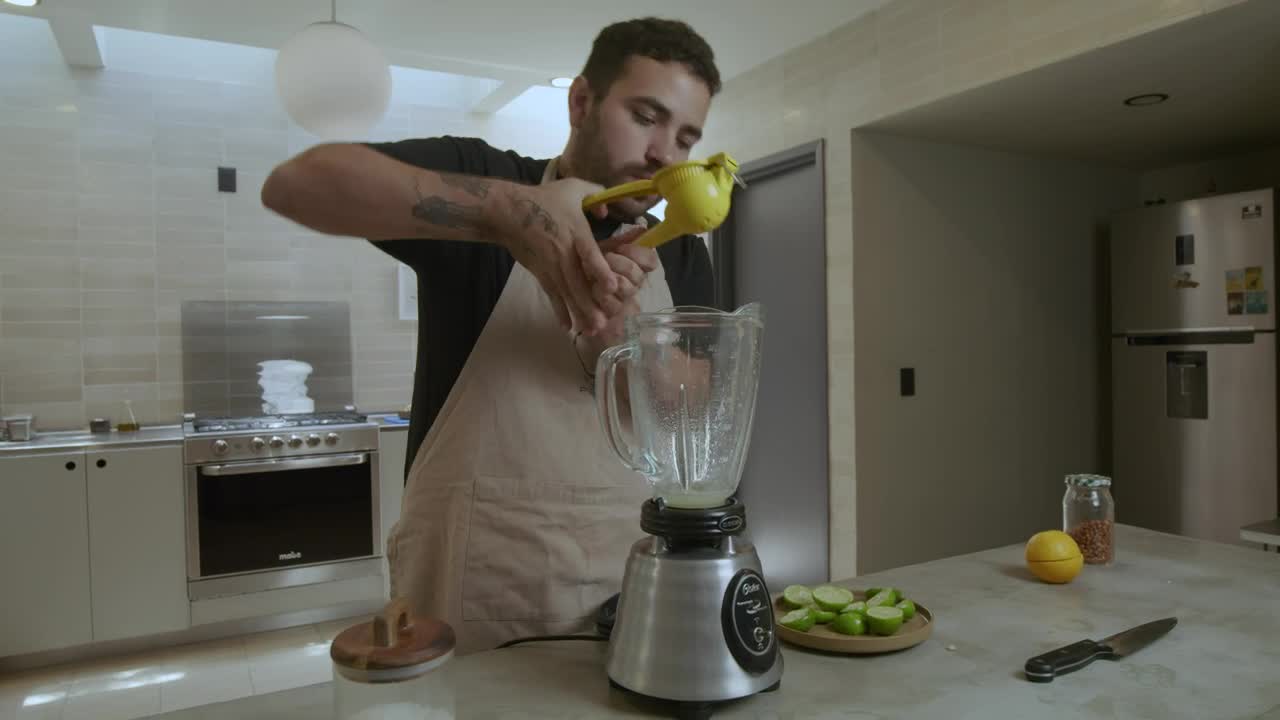 Stock Video Cook Adding Ingredients In A Blender Live Wallpaper For PC