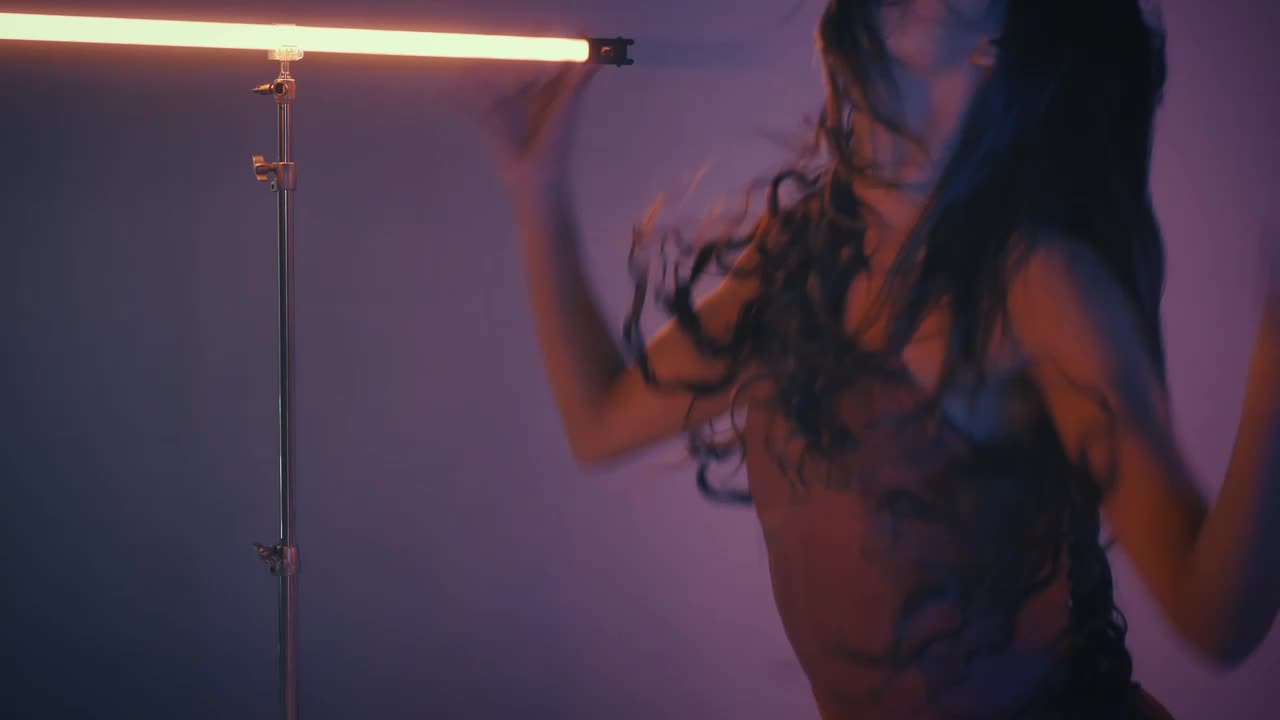 Stock Video Contemporary Dancer Dancing With A Blue Fabric Live Wallpaper For PC