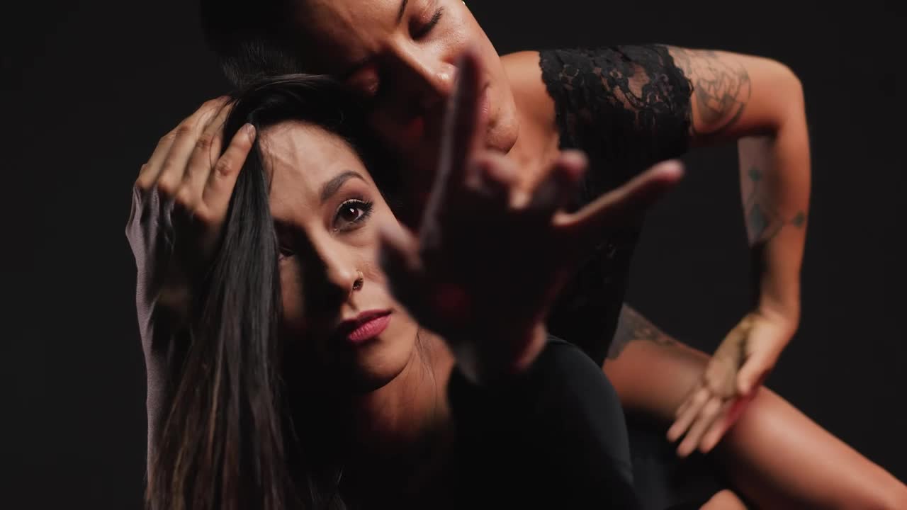 Stock Video Contemporary Ballerinas In Black On The Floor Live Wallpaper For PC