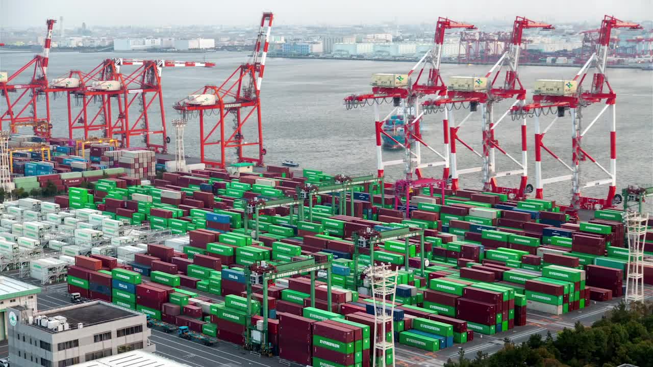 Stock Video Containerport Time Lapse In Tokyo Live Wallpaper For PC
