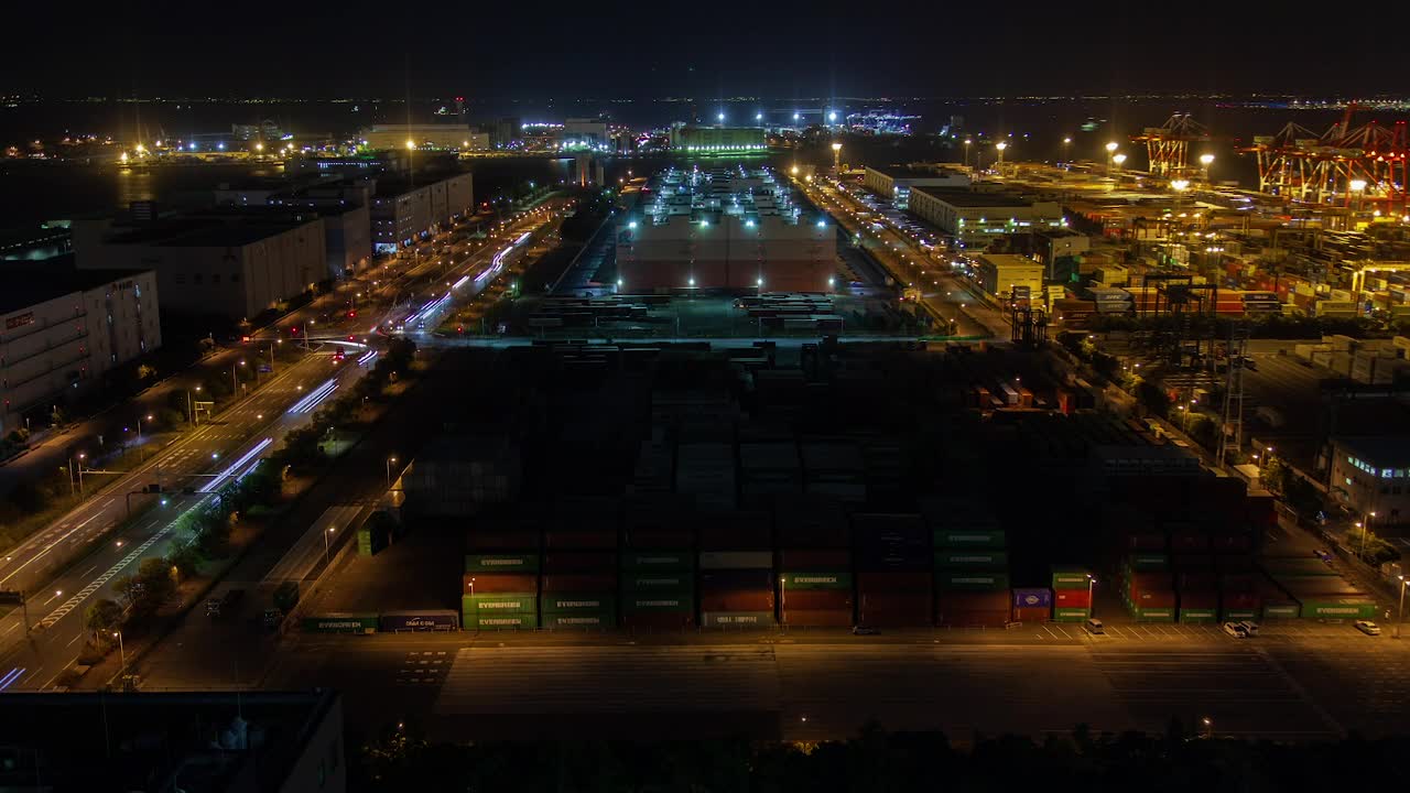 Stock Video Container Terminal Time Lapse In Tokyo Live Wallpaper For PC