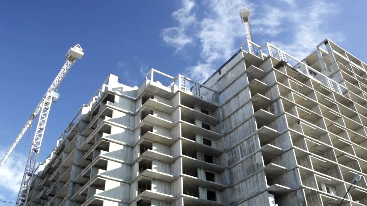 Stock Video Construction Crane Over A Building Live Wallpaper For PC