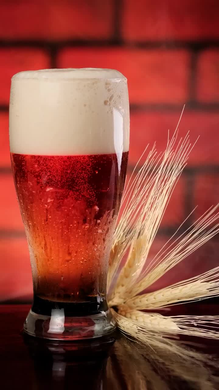 Stock Video Composition Of A Glass With Cold Beer Live Wallpaper For PC