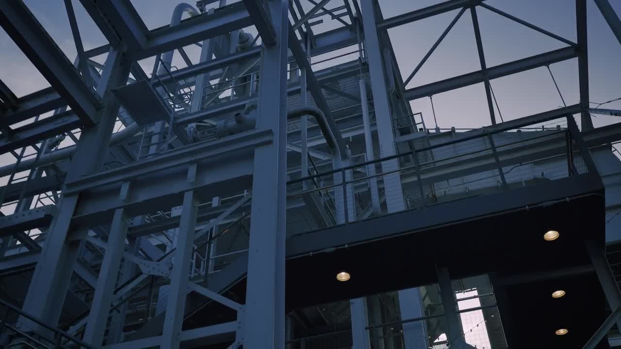 Stock Video Complex Industrial Construction Made With Metal Beams Live Wallpaper For PC