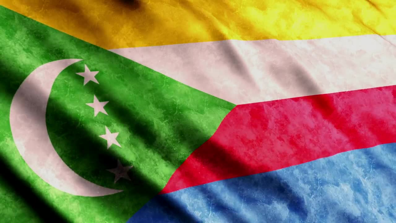 Stock Video Comoros Flag Waving Close Up Live Wallpaper For PC