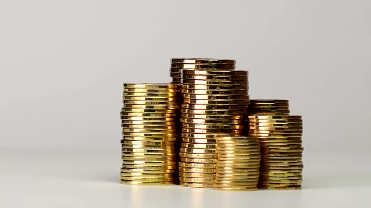 Stock Video Columns Of Golden Coins Live Wallpaper For PC