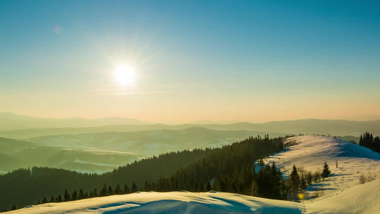 Stock Video Colorful Sunset In A Winter Environment Live Wallpaper For PC