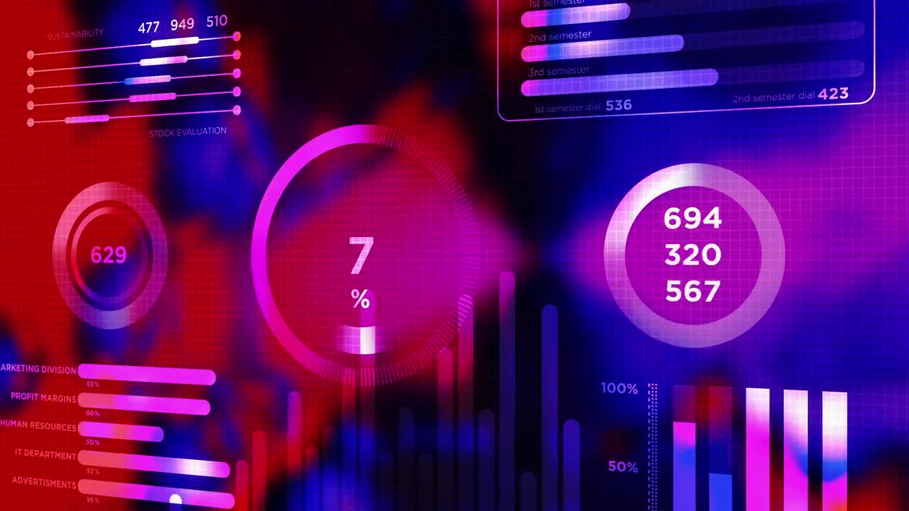 Stock Video Colorful Marketing Data Hud Graph Animation Live Wallpaper For PC