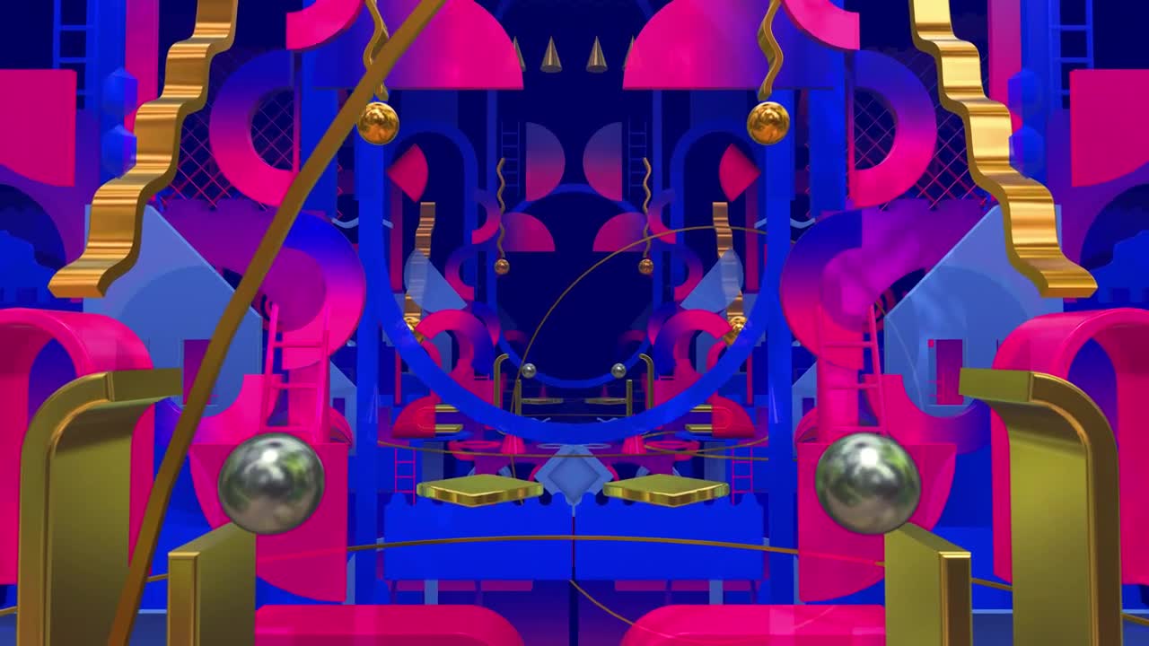 Stock Video Colorful D Geometric Shapes Floating Live Wallpaper For PC