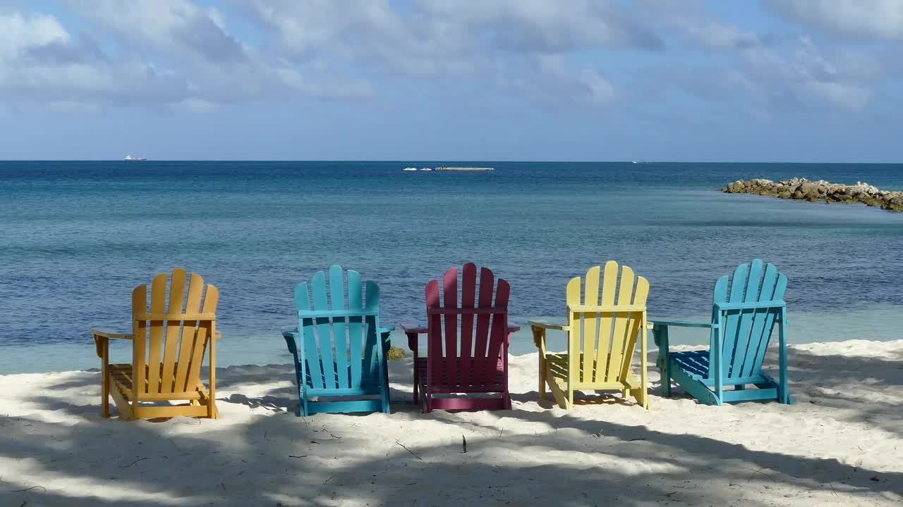 Stock Video Colorful Chairs At The Beach Live Wallpaper For PC