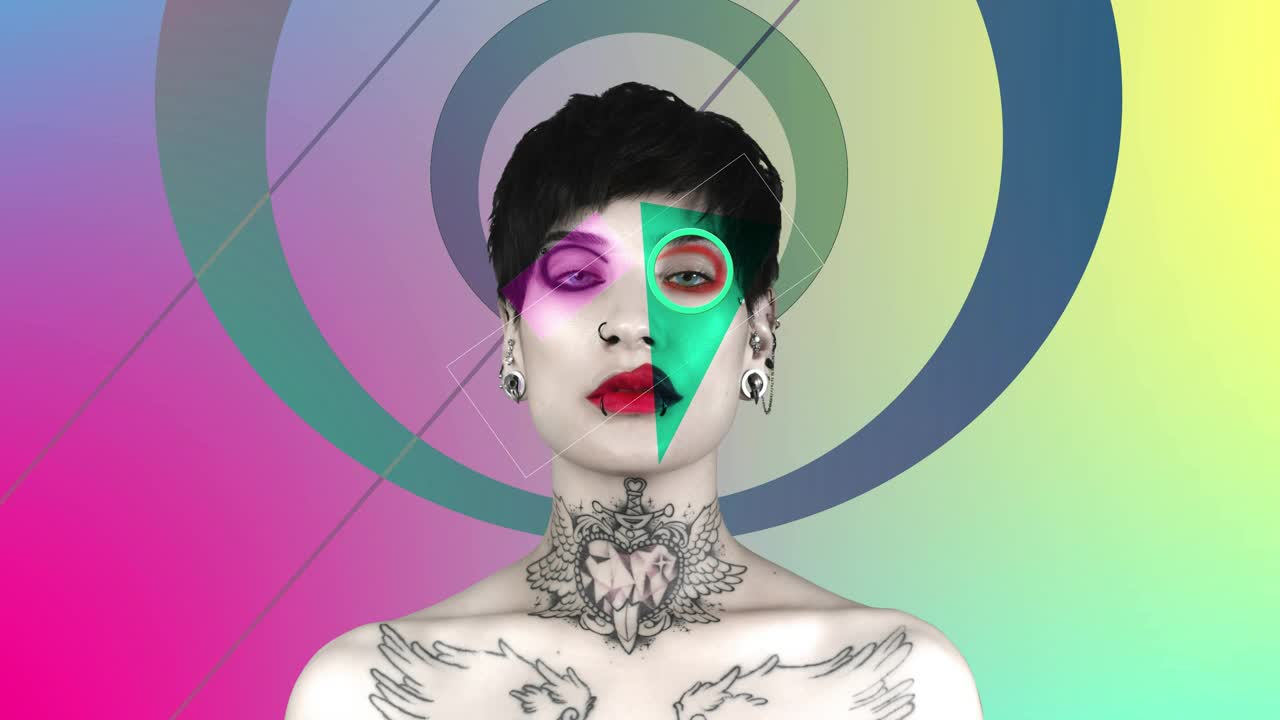 Stock Video Colorful And Abstract Image Of A Woman From The Front Live Wallpaper For PC