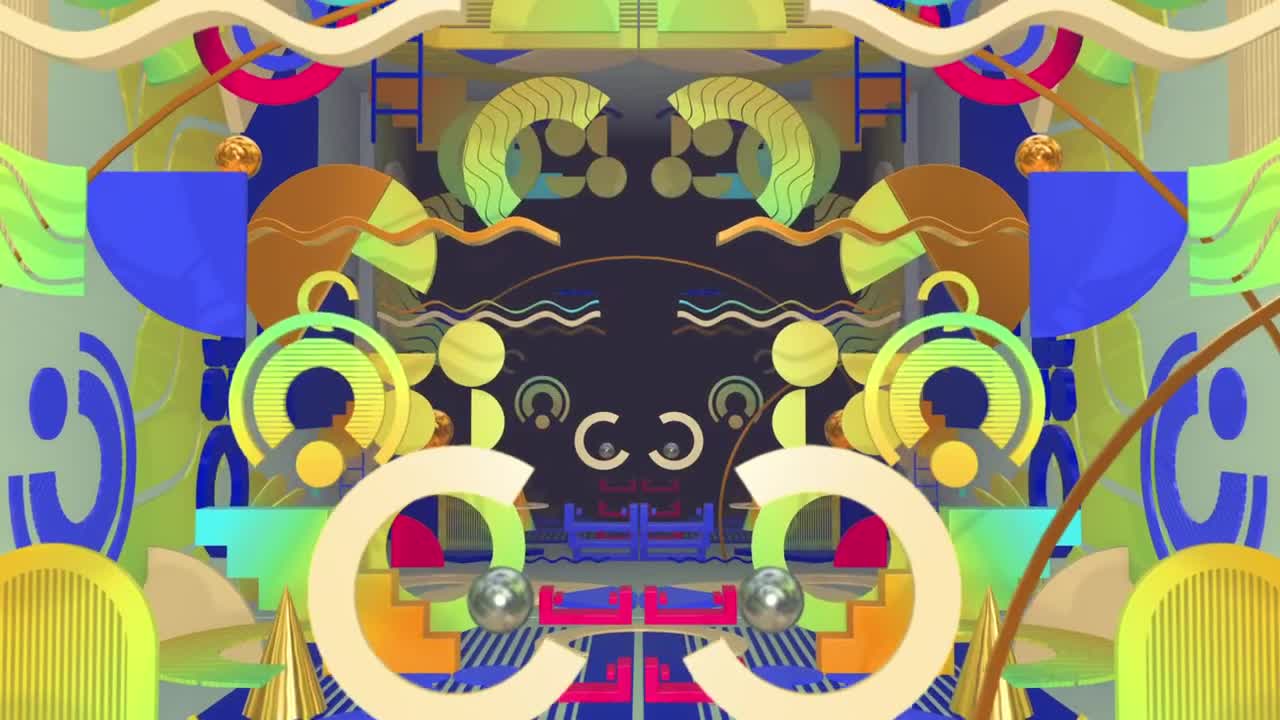 Stock Video Colorful Abstract Floating Geometric Shapes Backdrop Live Wallpaper For PC