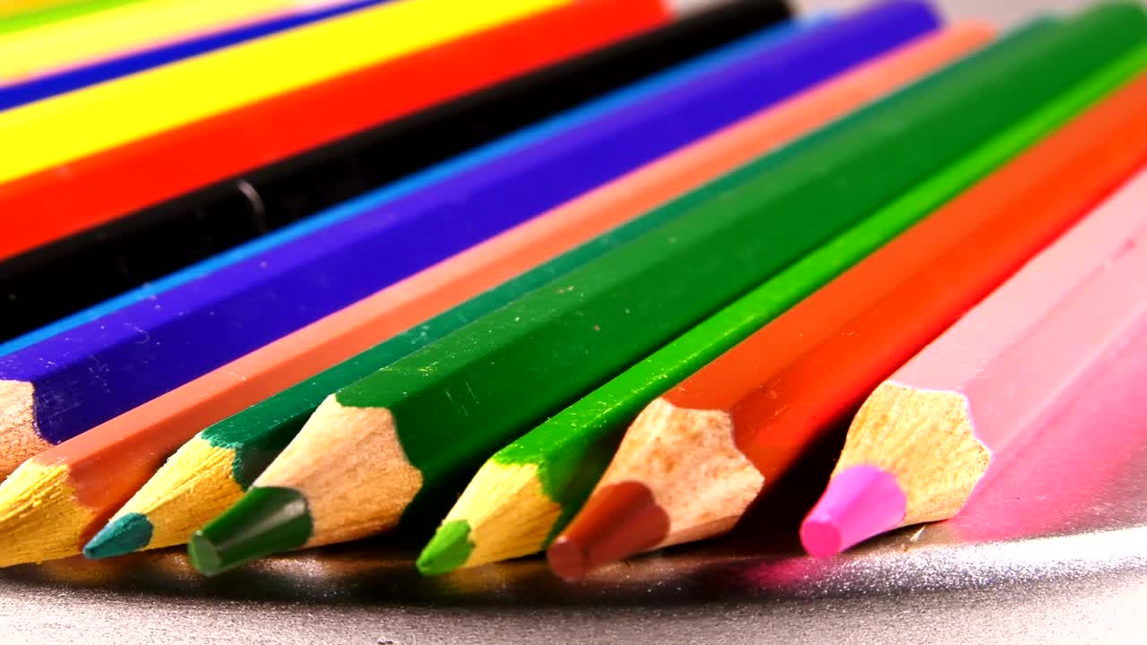 Stock Video Color Pencils Close Up Shot Live Wallpaper For PC