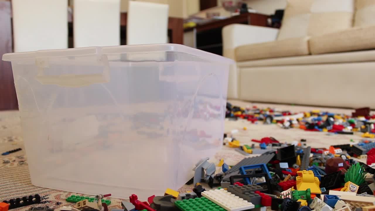 Stock Video Collecting Lego Pieces In A Plastic Box Live Wallpaper For PC