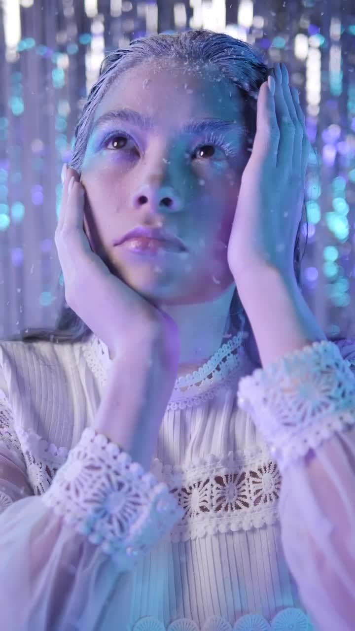 Stock Video Cold Looking Fashion Woman In A Winter Environment Live Wallpaper For PC