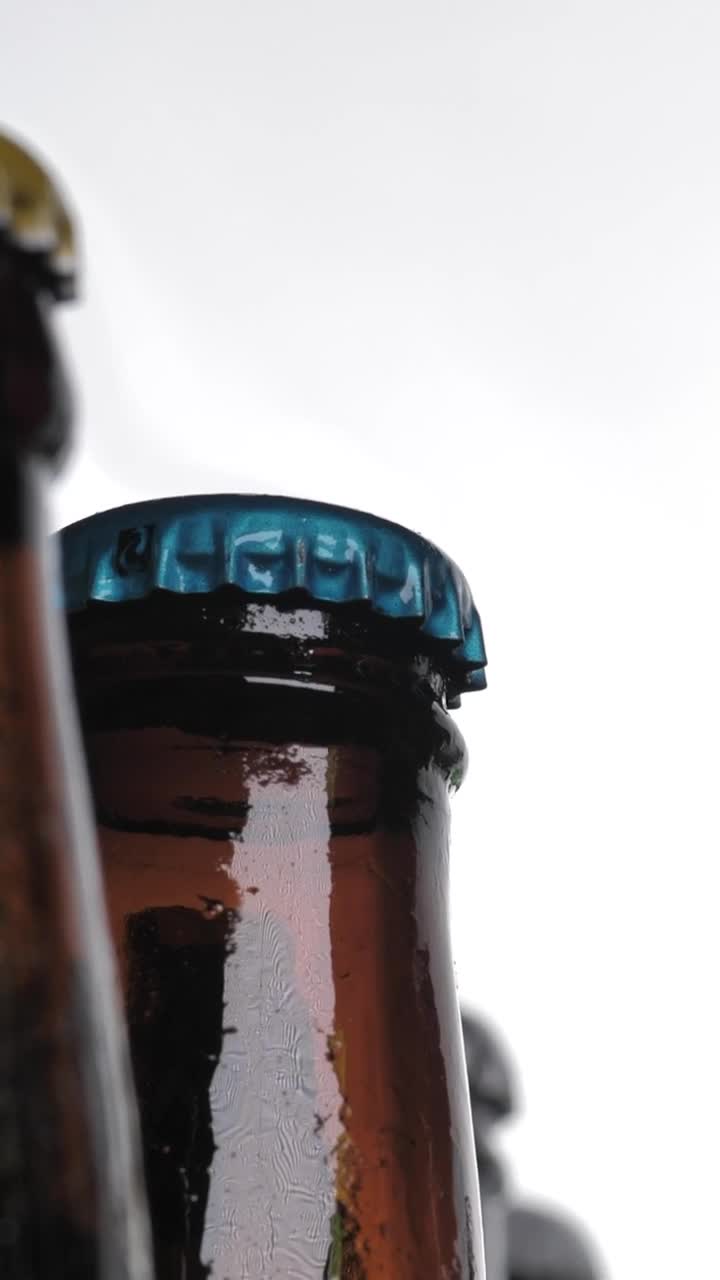 Stock Video Cold Glass Bottles On White Background Live Wallpaper For PC