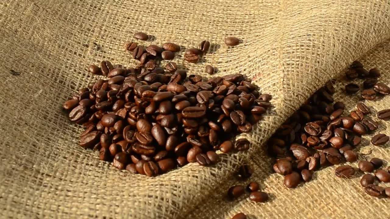 Stock Video Coffee Beans On A Sack Live Wallpaper For PC