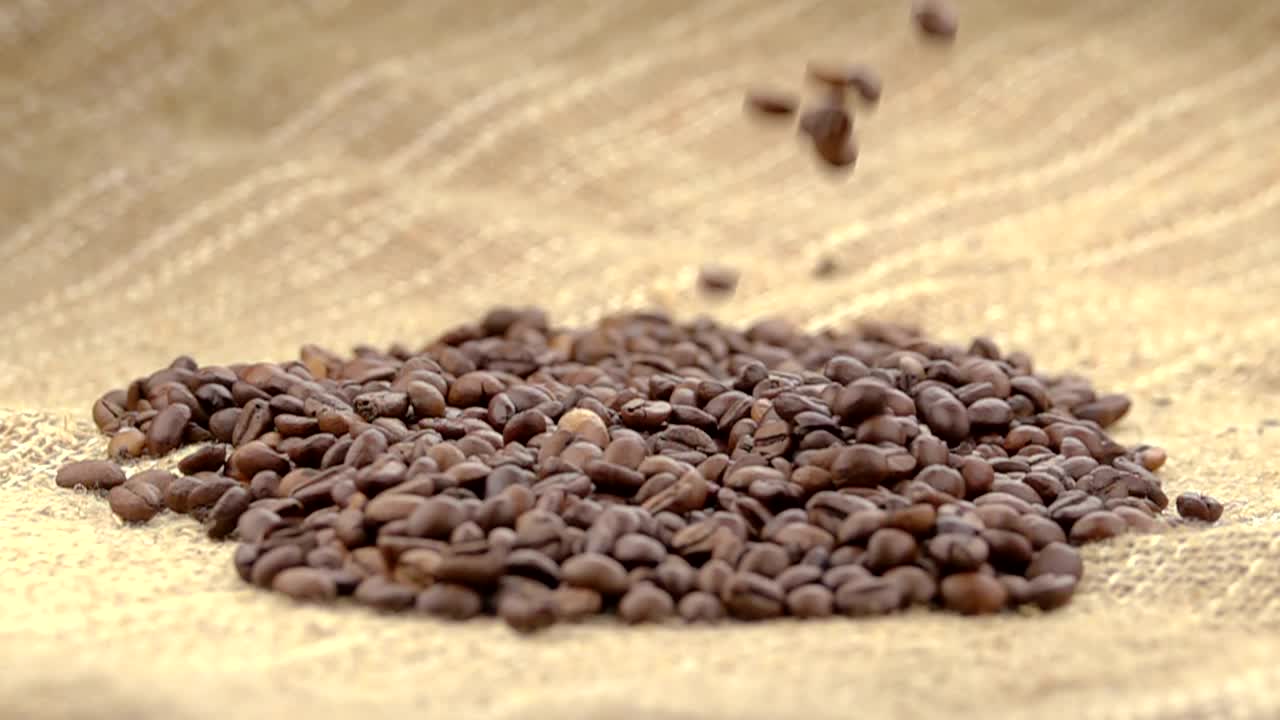 Stock Video Coffee Beans Falling Over A Sack Live Wallpaper For PC