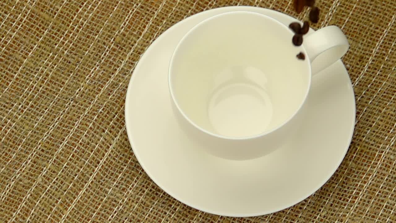 Stock Video Coffee Beans Falling Into A Cup Live Wallpaper For PC