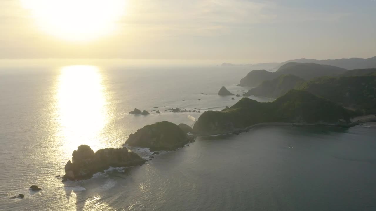 Stock Video Coast With Islands And Mountains Covered With Vegetation During A Live Wallpaper For PC