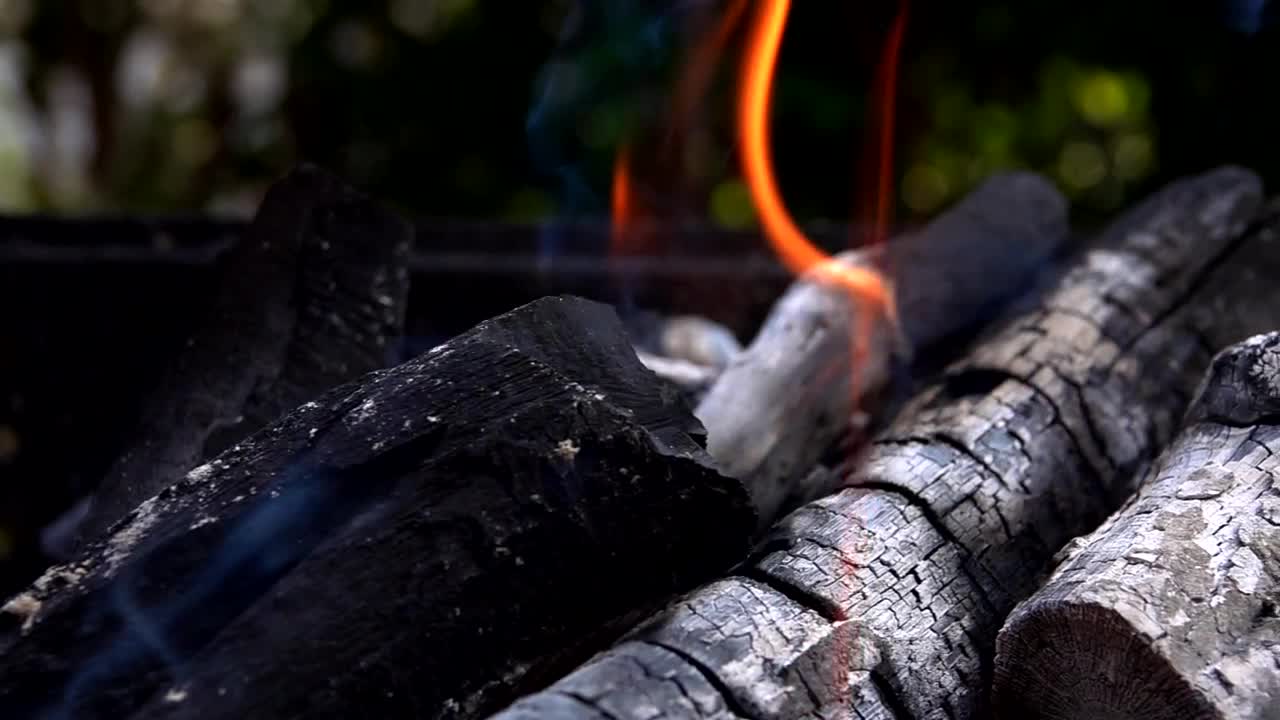 Stock Video Coal Covered In Ash On A Roast Live Wallpaper For PC