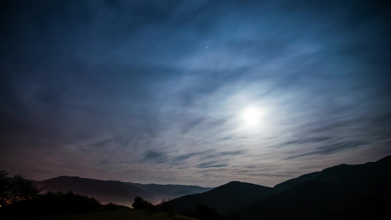 Stock Video Cloudy Sky In A Night In The Mountains Live Wallpaper For PC