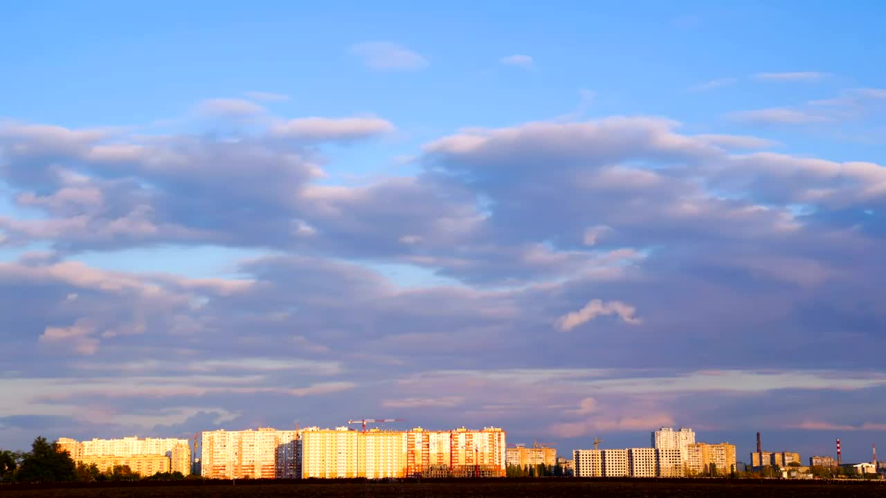 Stock Video Clouds Traveling Over A City At Dusk Live Wallpaper For PC