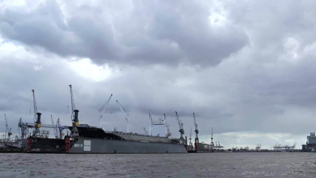 Stock Video Clouds Over An Industrial Port Live Wallpaper For PC