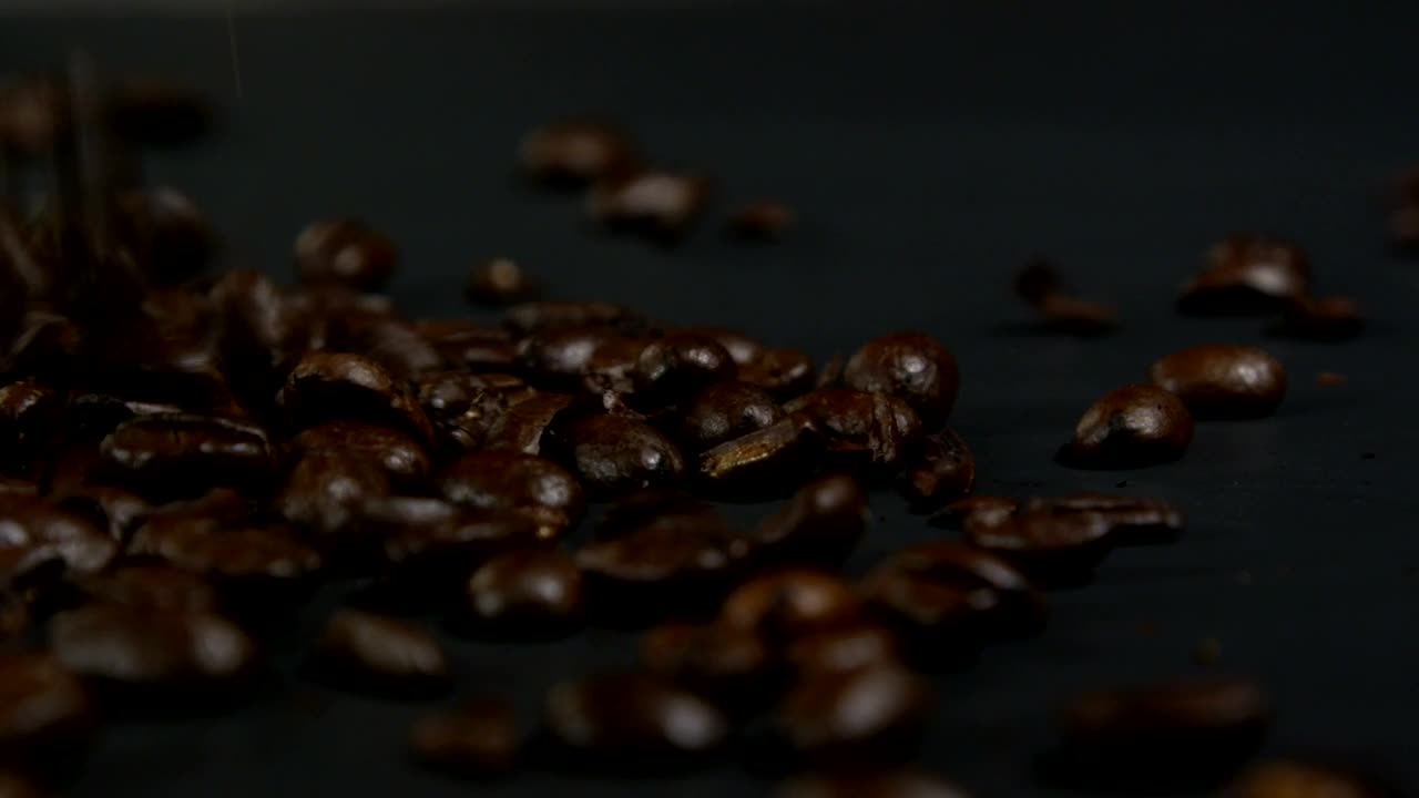 Stock Video Falling Coffee Beans Against A Dark Background Live Wallpaper For PC