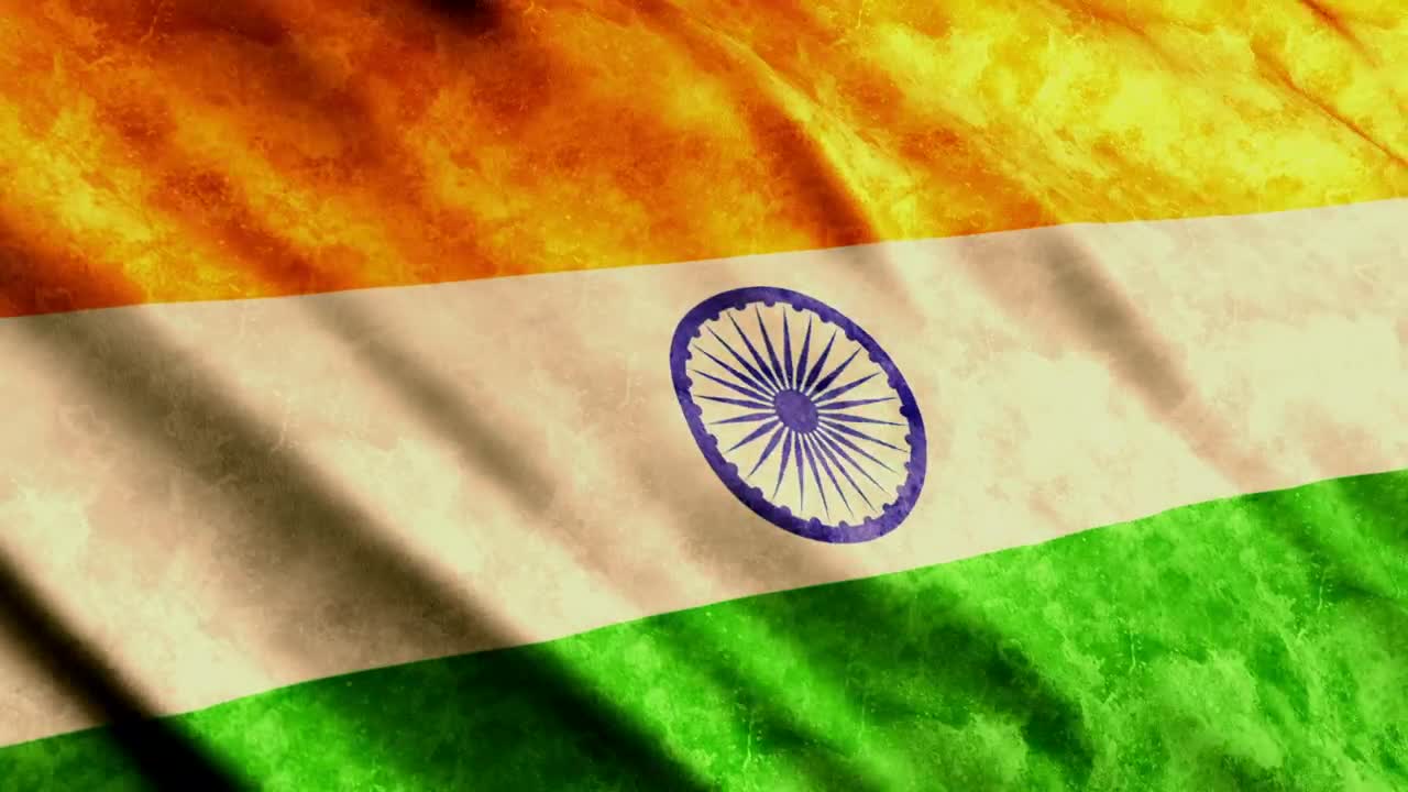 Stock Video Faded India Flag Full Screen Animation Live Wallpaper For PC