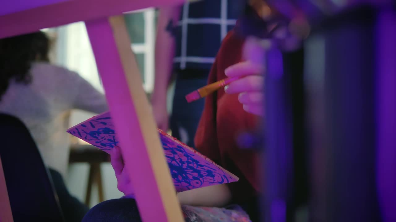 Stock Video Faces Of Two Women Making A Painting In A Workshop Live Wallpaper For PC