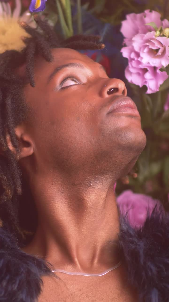 Stock Video Face Of An Lgbtq Boy Surrounded By Flowers Live Wallpaper For PC