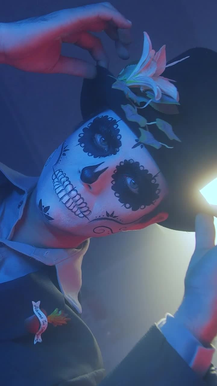 Stock Video Face Of An Elegant Catrin Adjusting His High Top Hat Live Wallpaper For PC