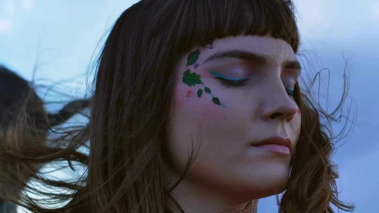 Stock Video Face Of A Woman While The Wind Moves Her Hair Live Wallpaper For PC