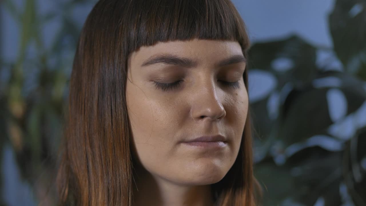 Stock Video Face Of A Woman Slowly Opening Her Eyes Live Wallpaper For PC