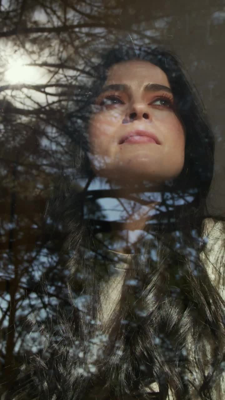 Stock Video Face Of A Woman Looking Through A Window Live Wallpaper For PC