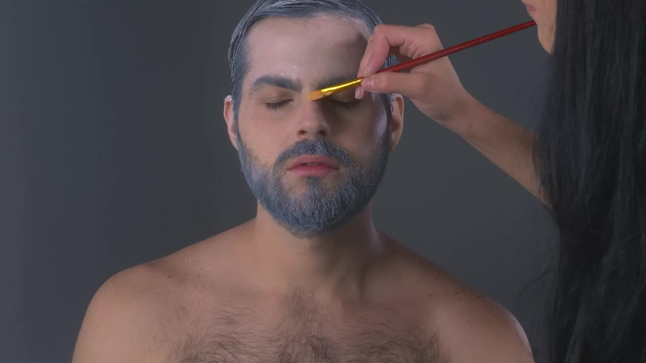 Stock Video Face Of A Man While Being Made Up Live Wallpaper For PC