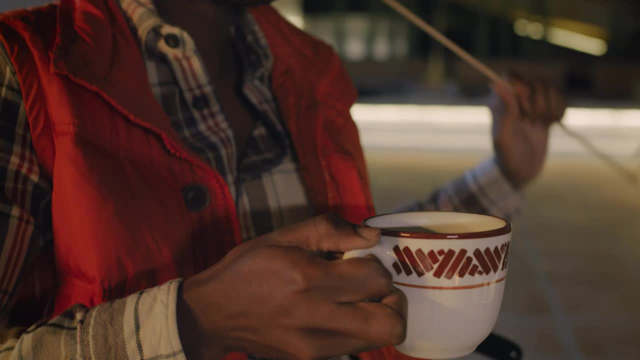 Stock Video Face Of A Man Drinking Homemade Coffee Live Wallpaper For PC