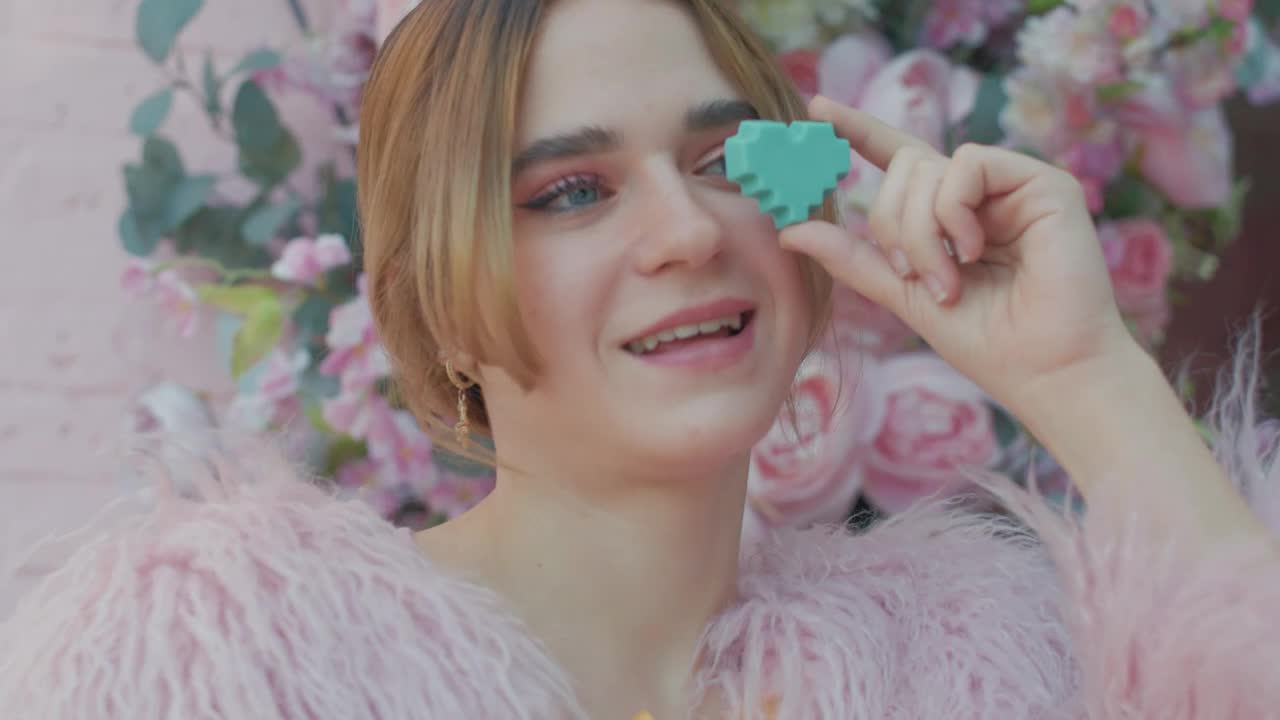 Stock Video Face Of A Girl With A Toy Heart Live Wallpaper For PC