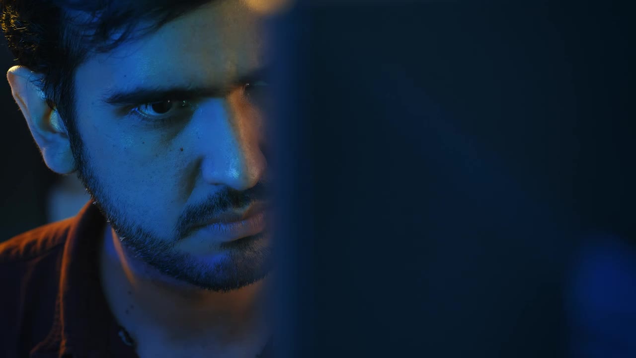 Stock Video Face Of A Focused Programmer During Work Live Wallpaper For PC