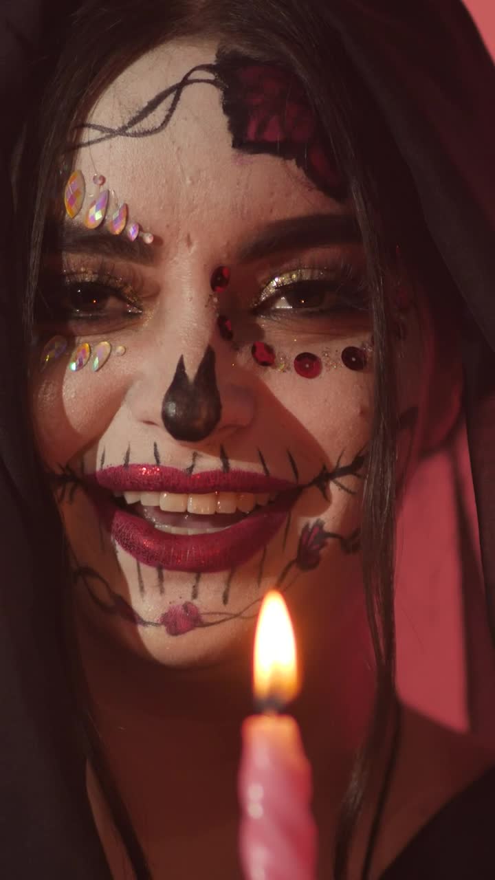 Stock Video Face Of A Catrina From Mexico Laughing Maliciously Live Wallpaper For PC