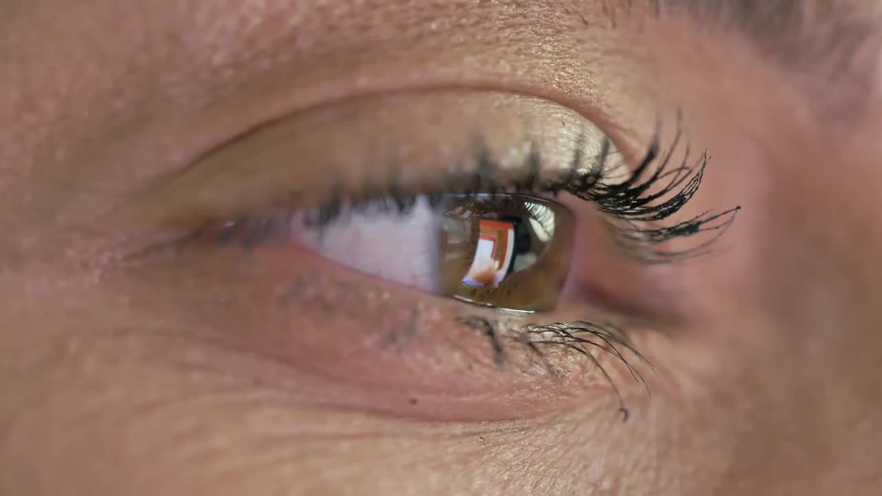 Stock Video Eye Of A Woman Looking At A Tablet Live Wallpaper For PC