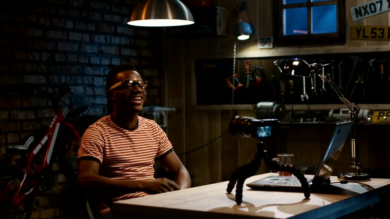 Stock Video Expressive Young Man Making A Video Blog Live Wallpaper For PC