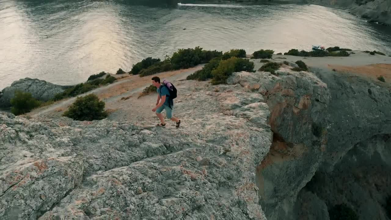 Stock Video Exploring Rocky Shoreline And Looking At Horizon Live Wallpaper For PC