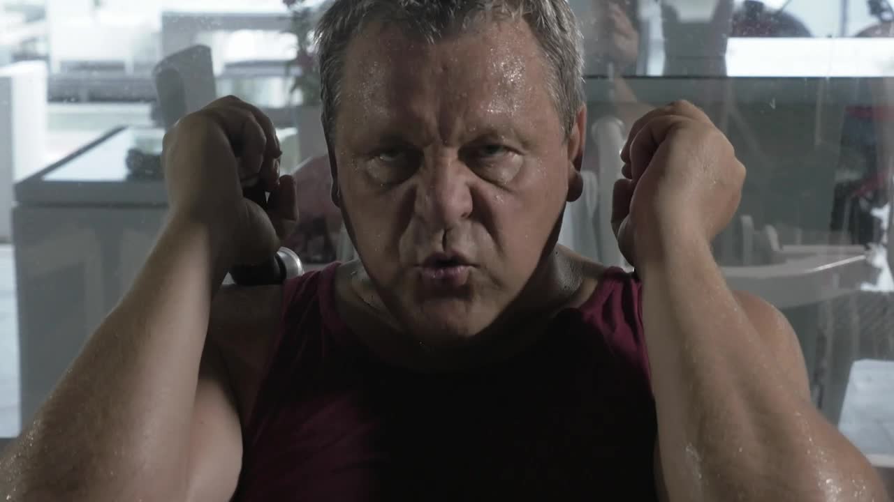 Stock Video Exhausted Man Working Out Live Wallpaper For PC