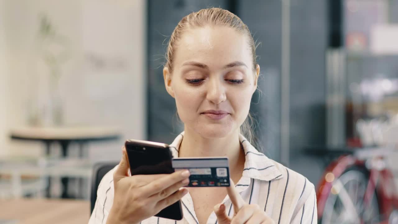 Stock Video Excited Girl Shopping Online With Her Cell Phone Live Wallpaper For PC