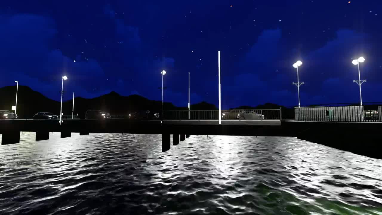 Stock Video Evening Traffic On A Bridge D Render Live Wallpaper For PC