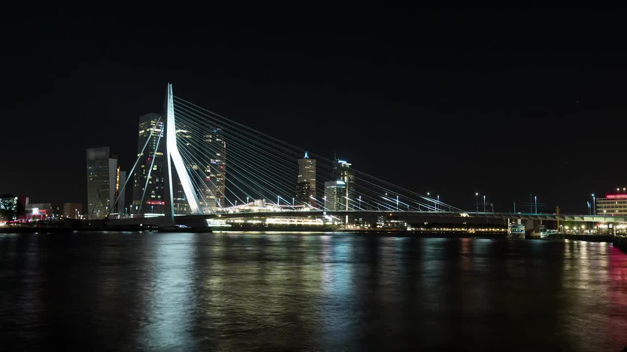 Stock Video Erasmus Bridge At Night Live Wallpaper For PC