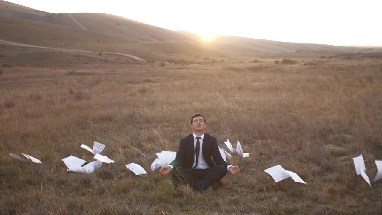 Stock Video Entrepreneur Business Man Meditating In Nature Live Wallpaper For PC