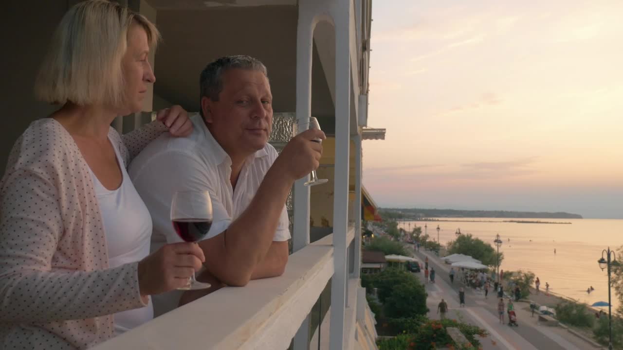 Stock Video Enjoying A Glass Of Wine On Vacation Live Wallpaper For PC